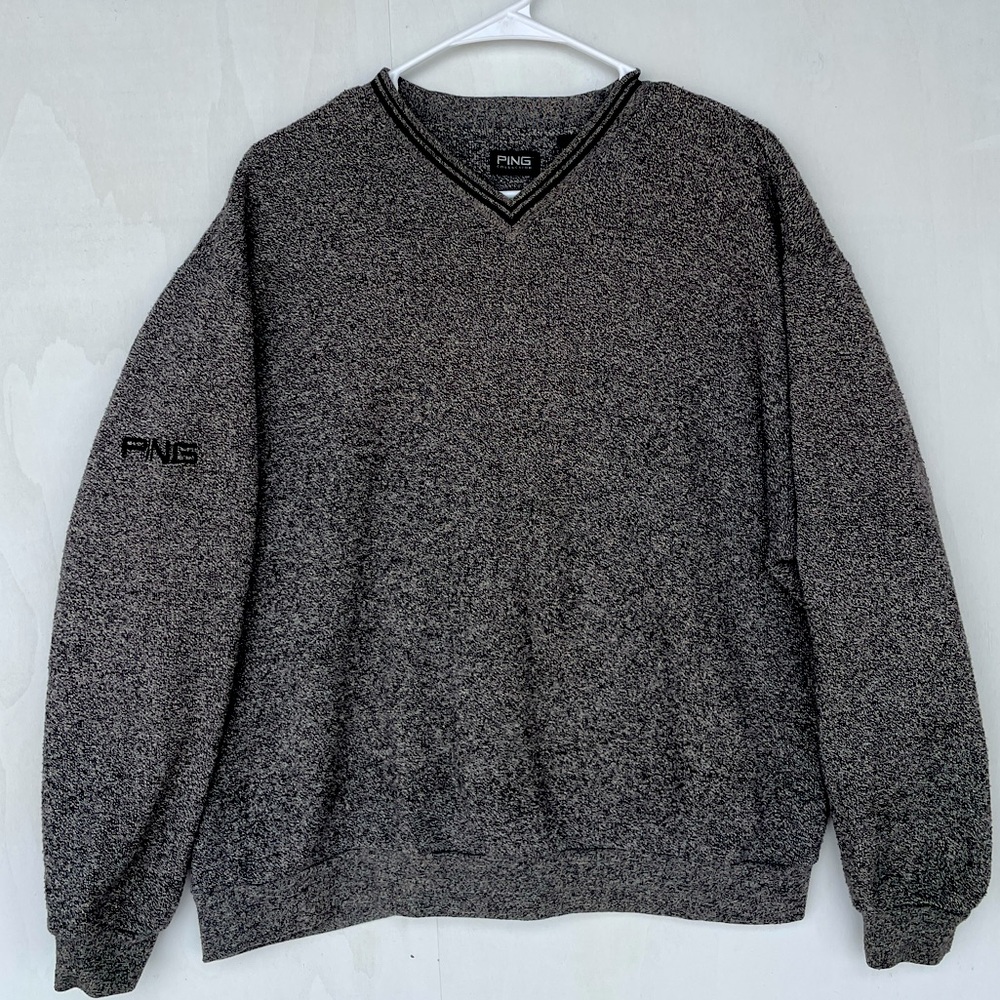 PING Collection boy’s Gray Vneck Sweater SZ XL Golf Athleisure Schoolwear